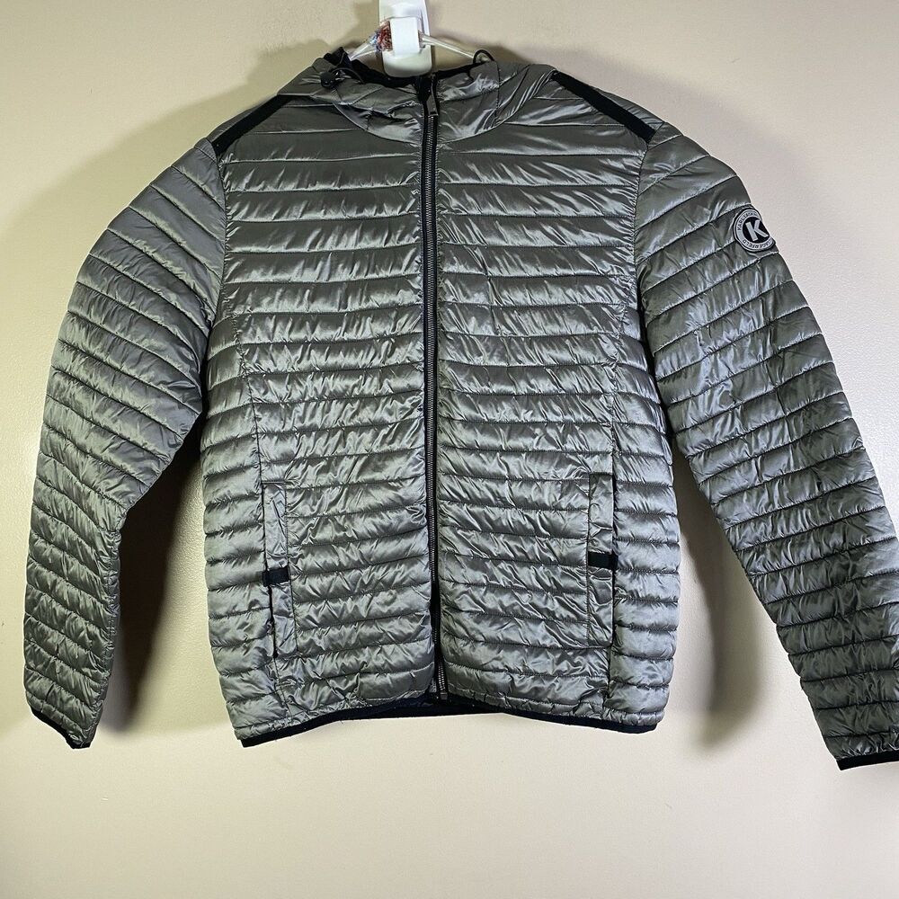 Karl Lagerfeld Paris Quilted Jacket Lightweight Packable Hooded Men Medium